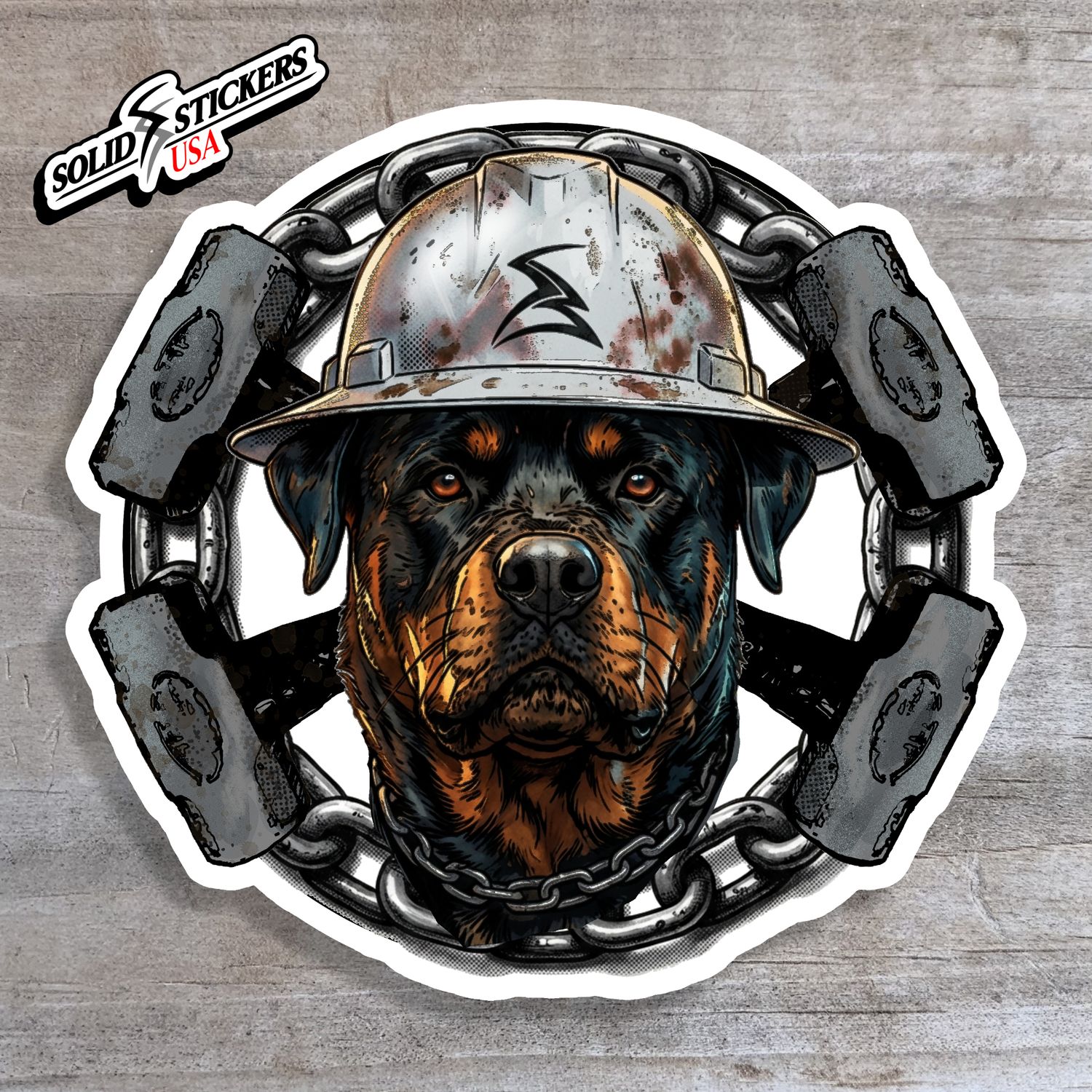 Rottweiler &amp; Hammers Vinyl Sticker