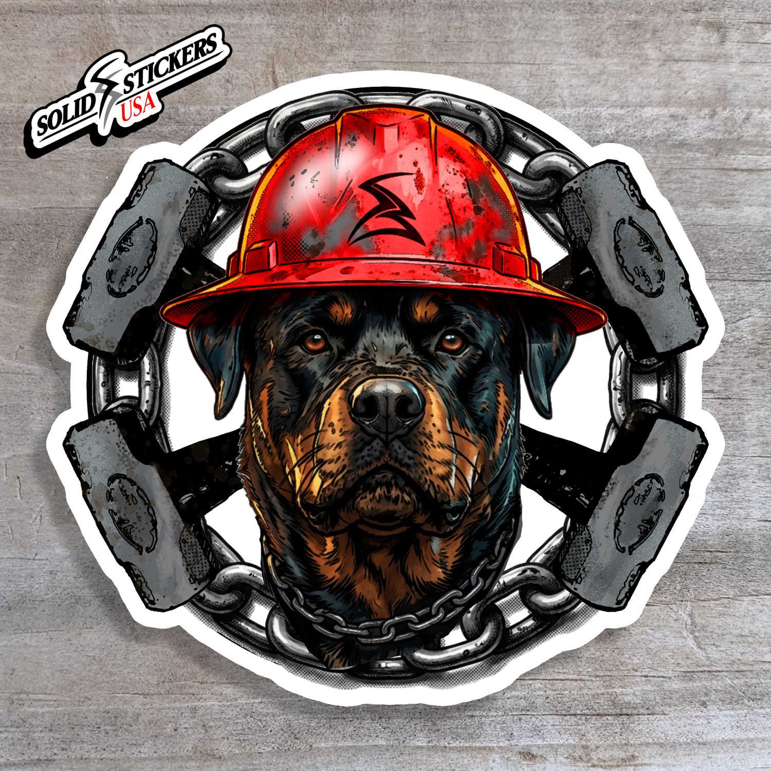 Rottweiler &amp; Hammers Vinyl Sticker