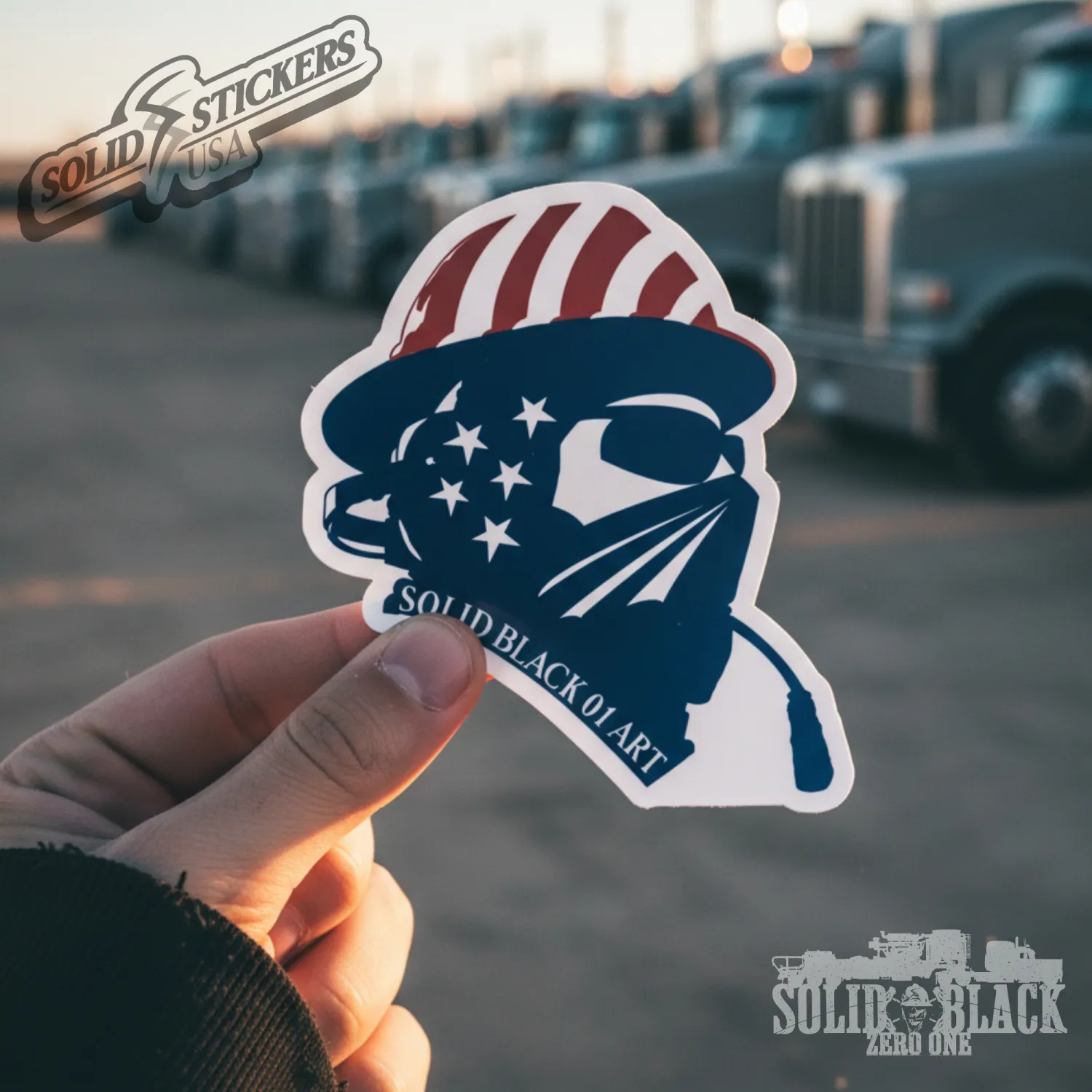 Frac Equipment Operator Red, White &amp; Blue Vinyl Sticker
