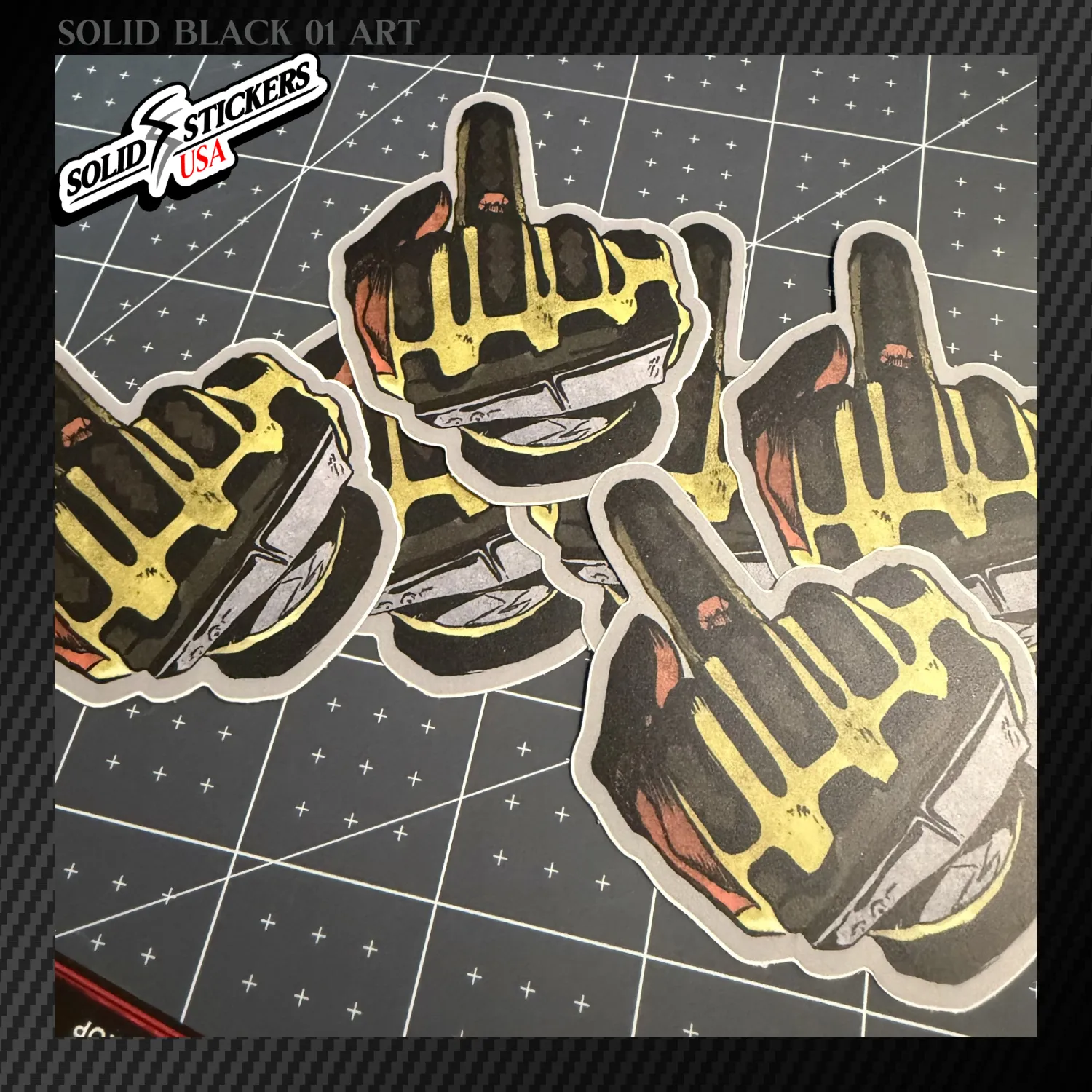 Impact Glove Middle Finger Vinyl Sticker