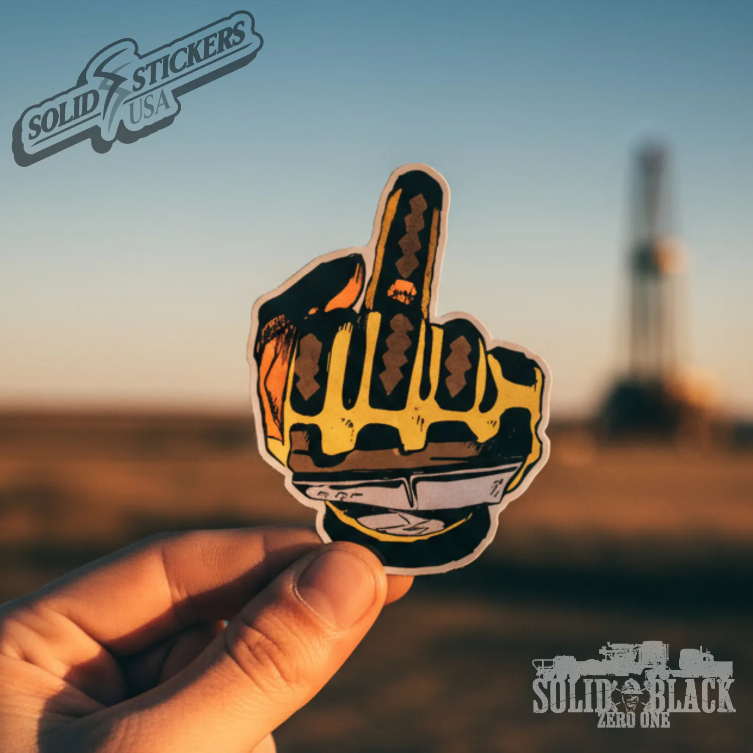 Impact Glove Middle Finger Vinyl Sticker
