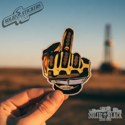 Impact Glove Middle Finger Vinyl Sticker