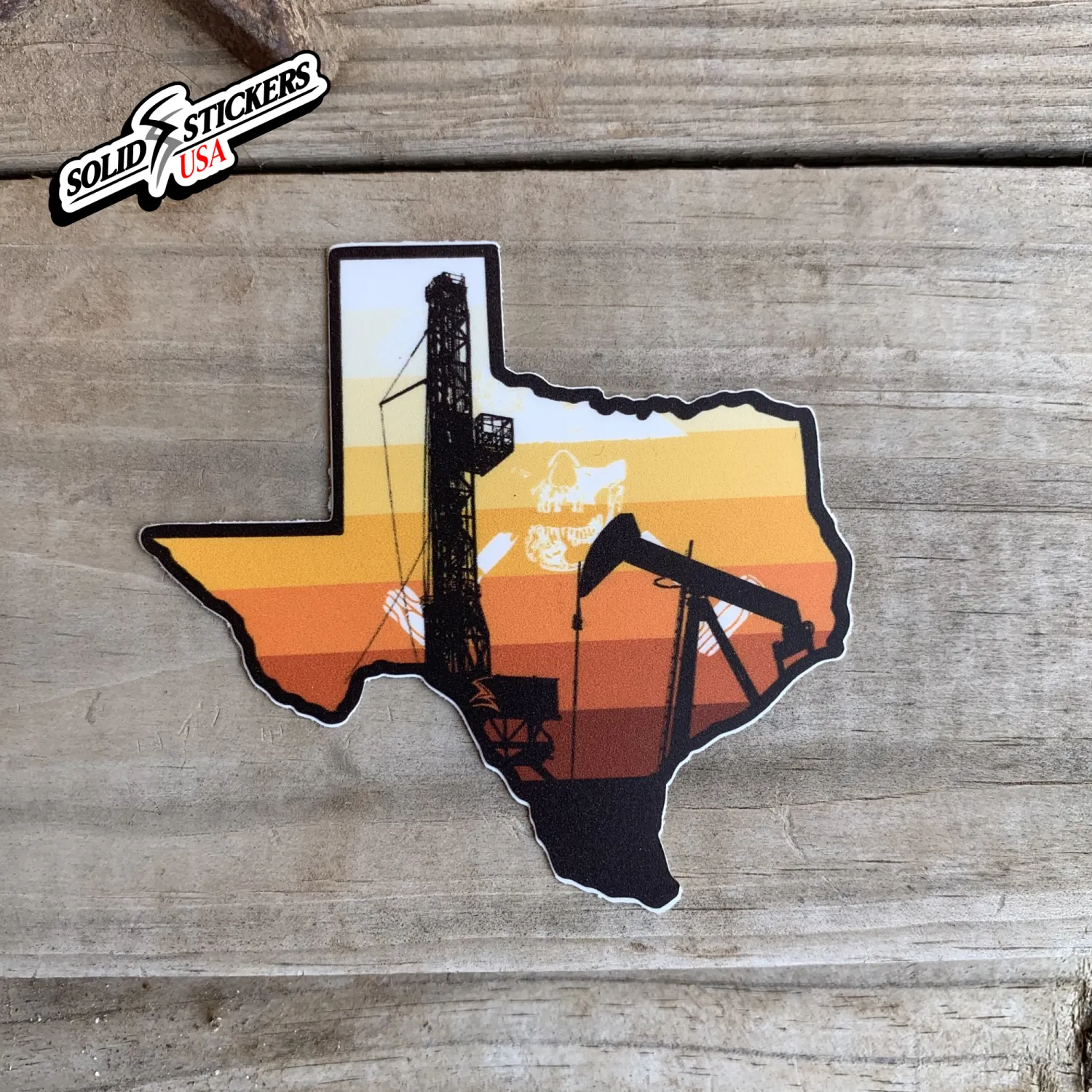 Texas Drilling Rig Pumpjack Vinyl Sticker
