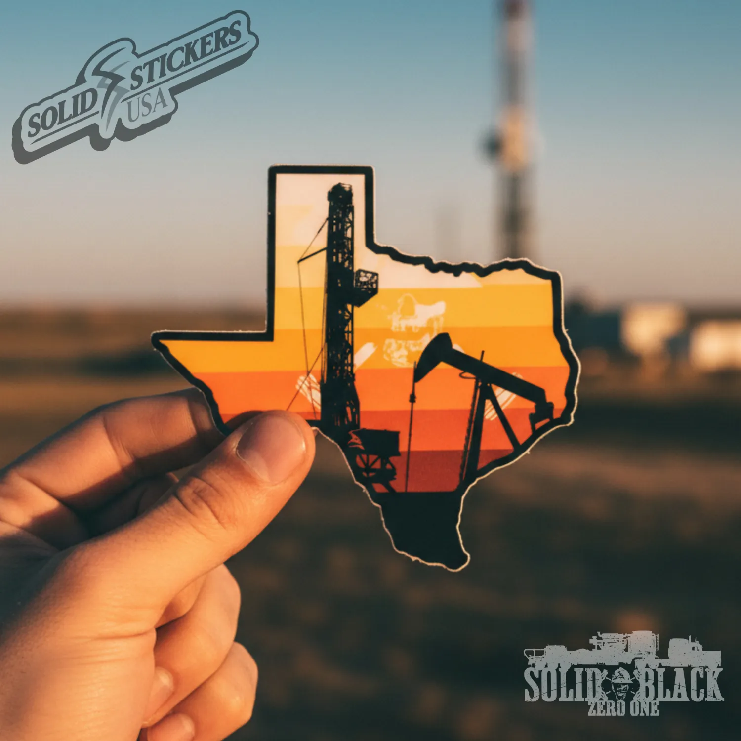 Texas Drilling Rig Pumpjack Vinyl Sticker