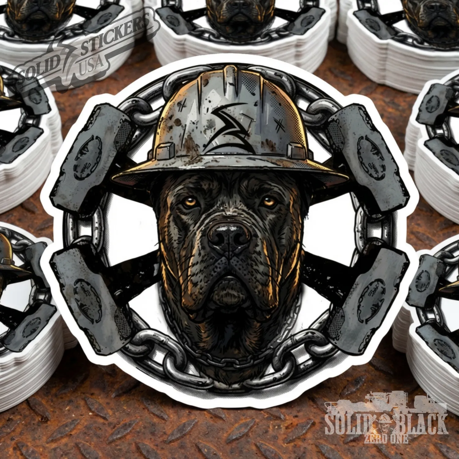 Oilfield Cane Corso &amp; Hammers Vinyl Sticker