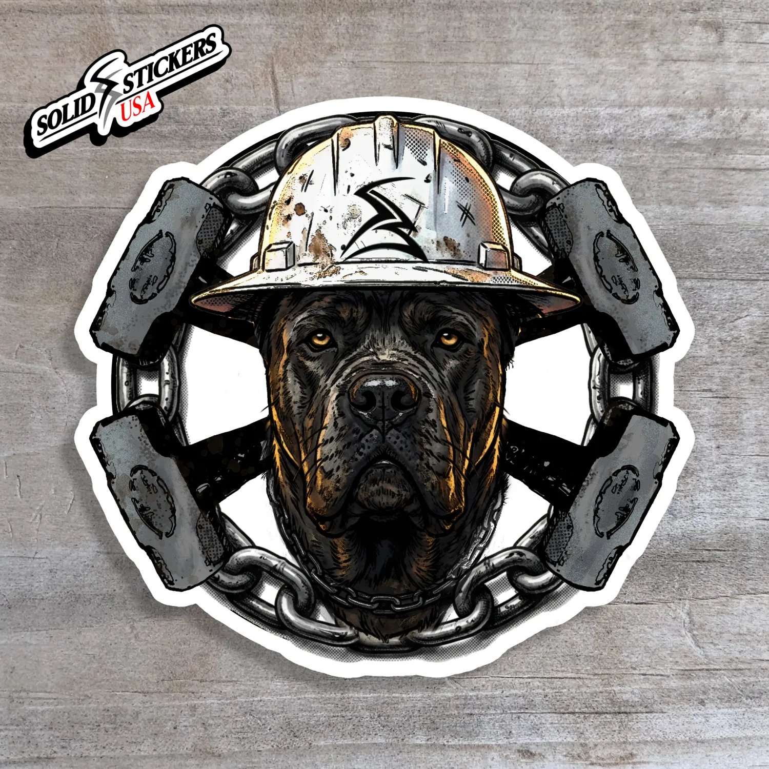 Oilfield Cane Corso &amp; Hammers Vinyl Sticker