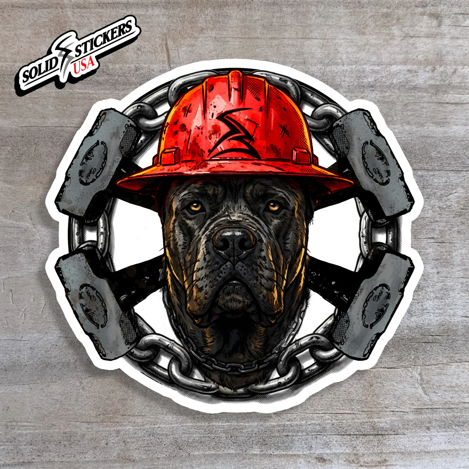 Oilfield Cane Corso &amp; Hammers Vinyl Sticker