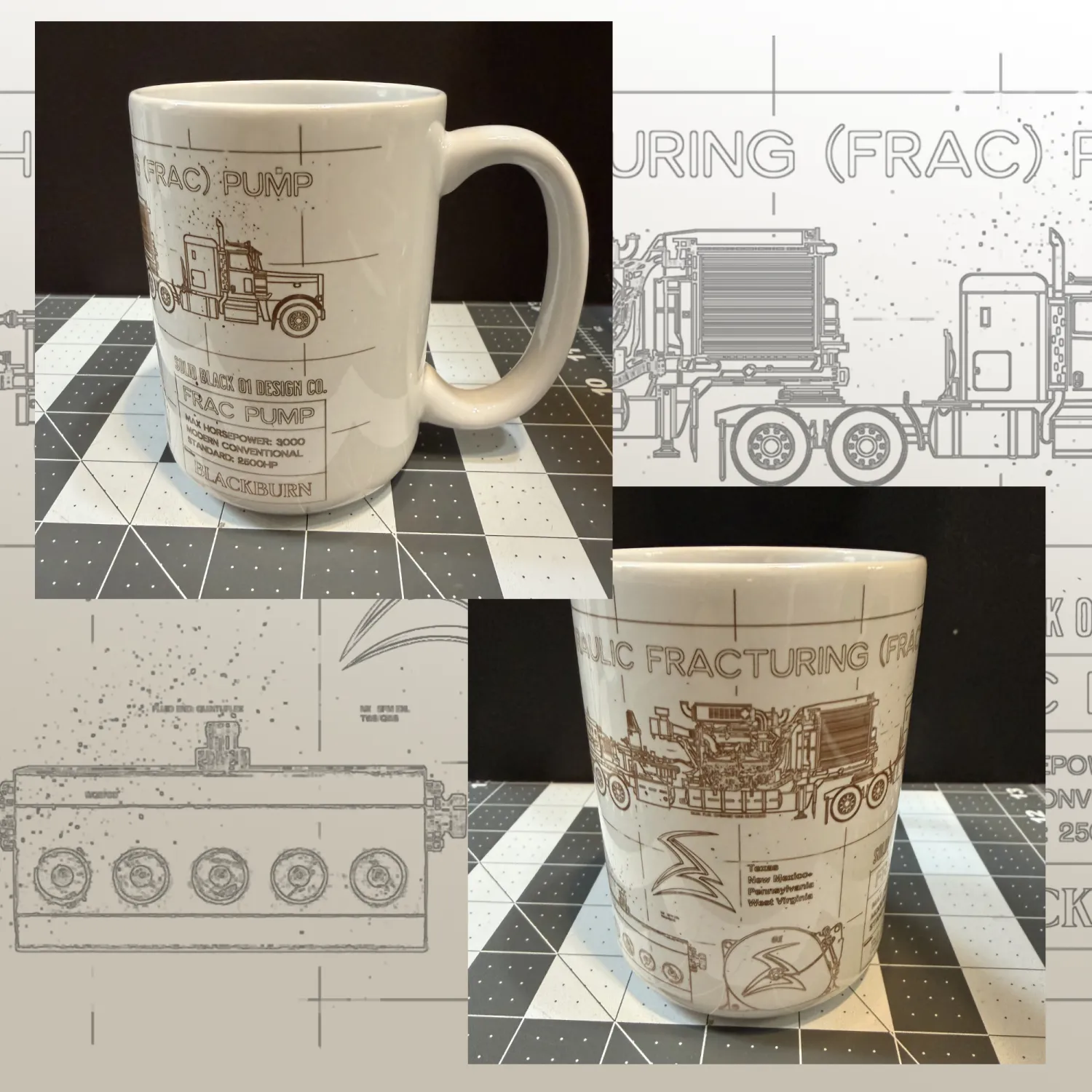 Frac Pump 15oz Blueprint Mug