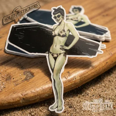 Coffin Rider Surfer Pinup Vinyl Sticker No. 1