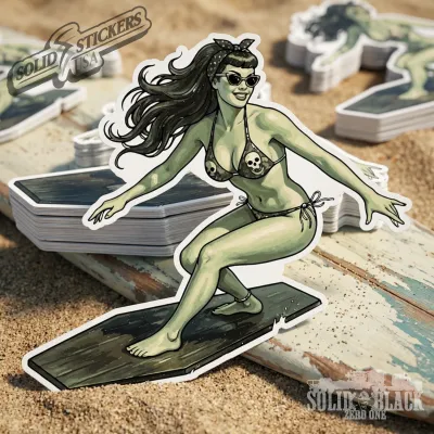 Coffin Rider Surfer Pinup Vinyl Sticker No. 2