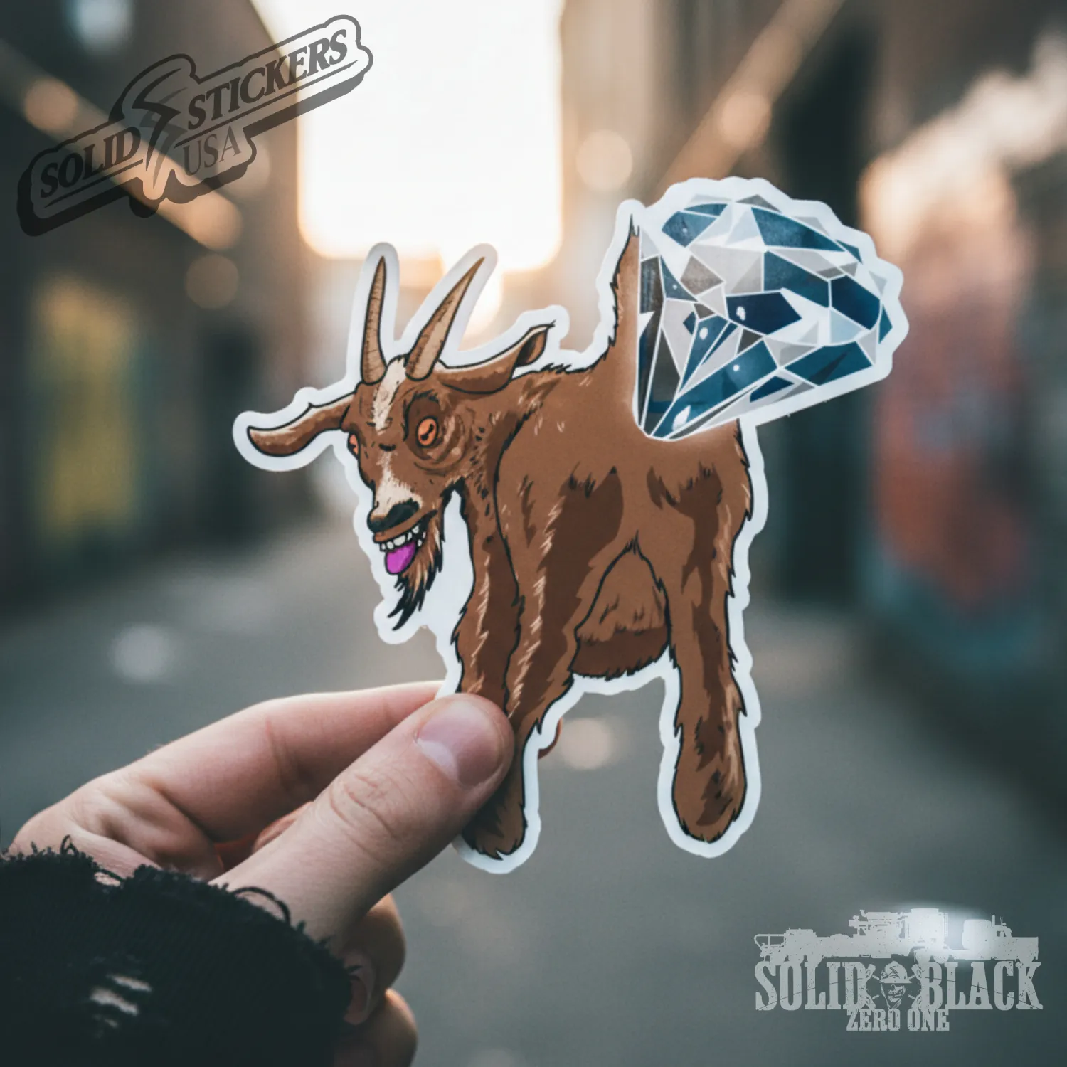 Diamond Goat Vinyl Sticker