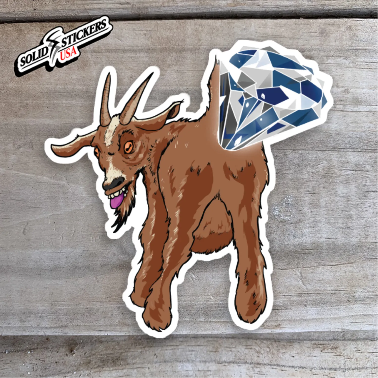 Diamond Goat Vinyl Sticker