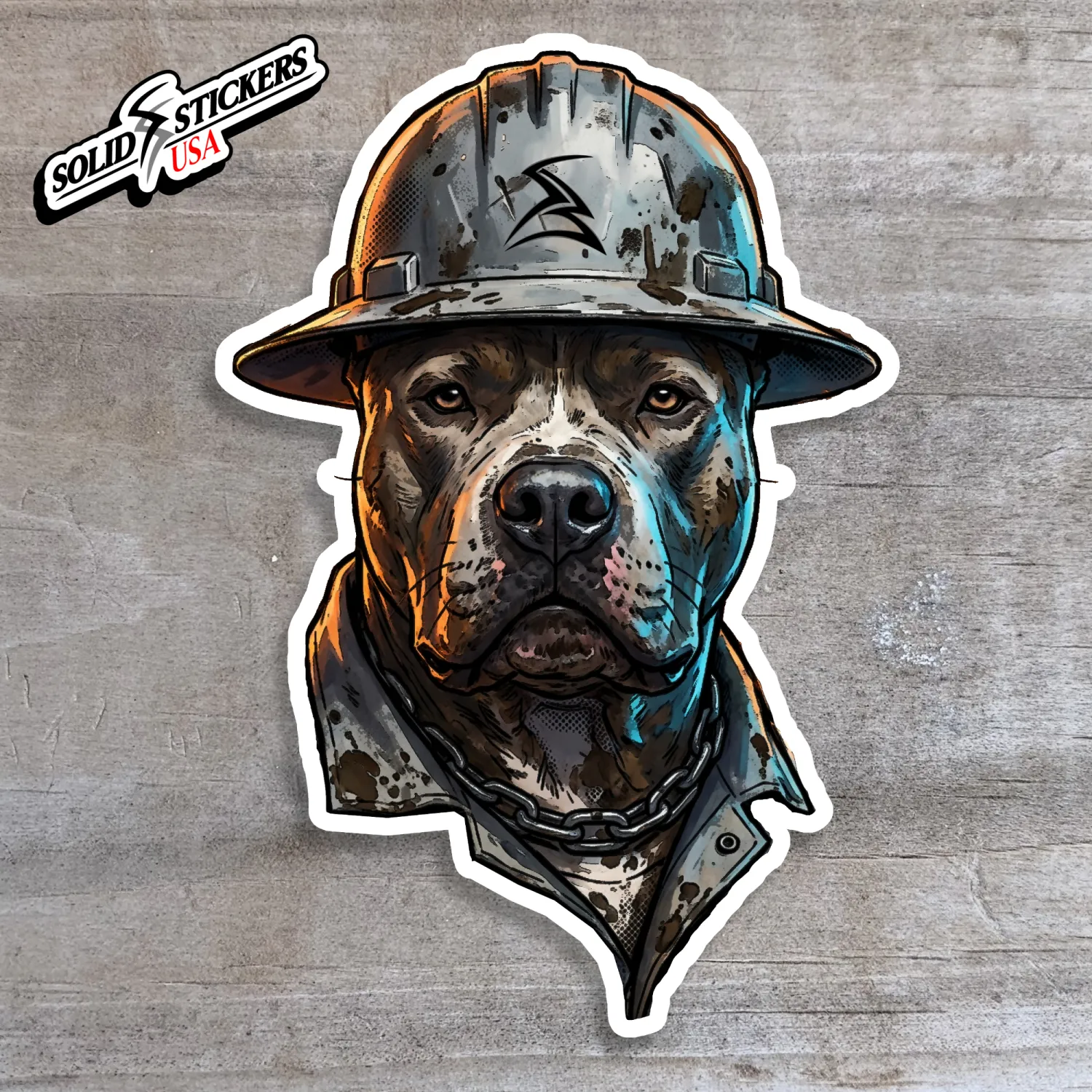 Pit Bull &amp; Hammers Vinyl Sticker