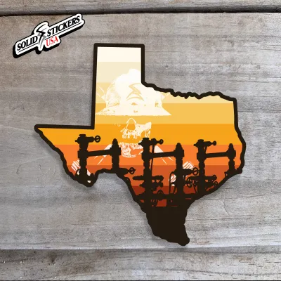 Texas Frac Zipper Sunset Vinyl Sticker