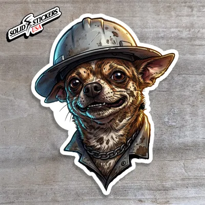 Oilfield Chihuahua Vinyl Sticker