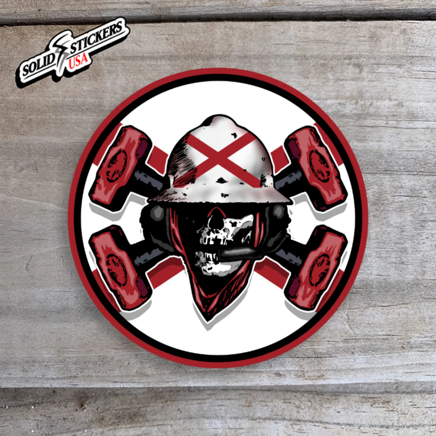 Skull &amp; Hammers Alabama Flag Vinyl Sticker