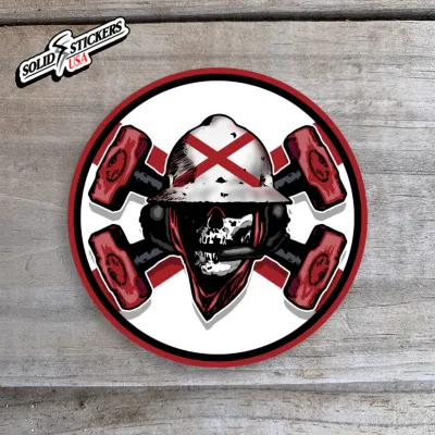 Skull &amp; Hammers Alabama Flag Vinyl Sticker