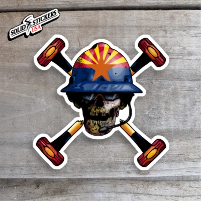 Skull &amp; Hammers Arizona Flag Vinyl Sticker