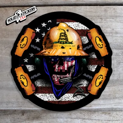 Skull &amp; Hammers Gadsden-American Flag Vinyl Sticker