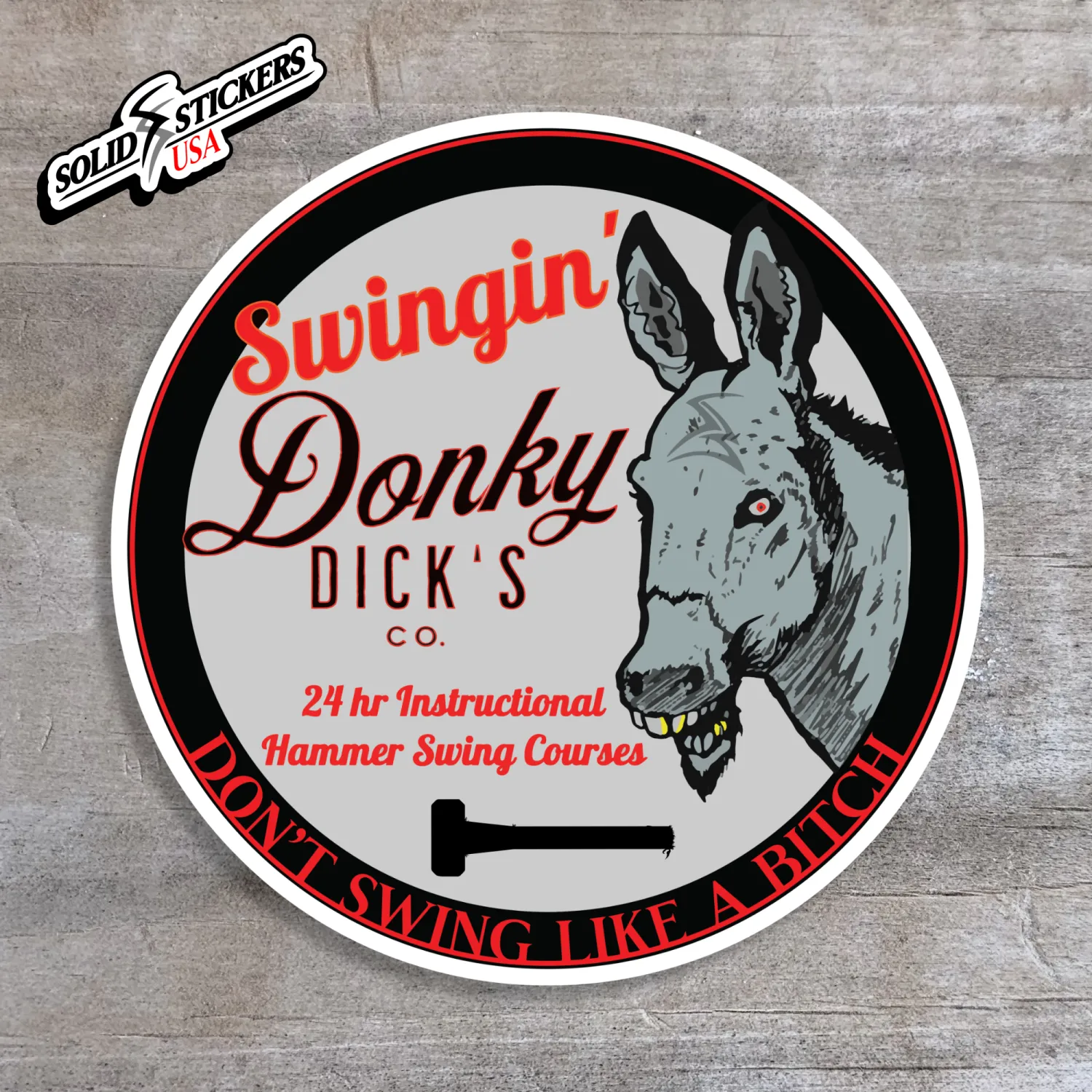 Donky Dick’s Hammer Swing Course Vinyl Sticker