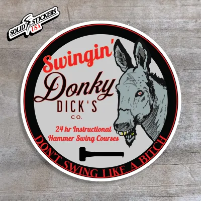 Donky Dick’s Hammer Swing Course Vinyl Sticker
