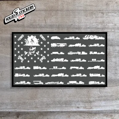 Gray Frac Fleet American Flag Vinyl Sticker