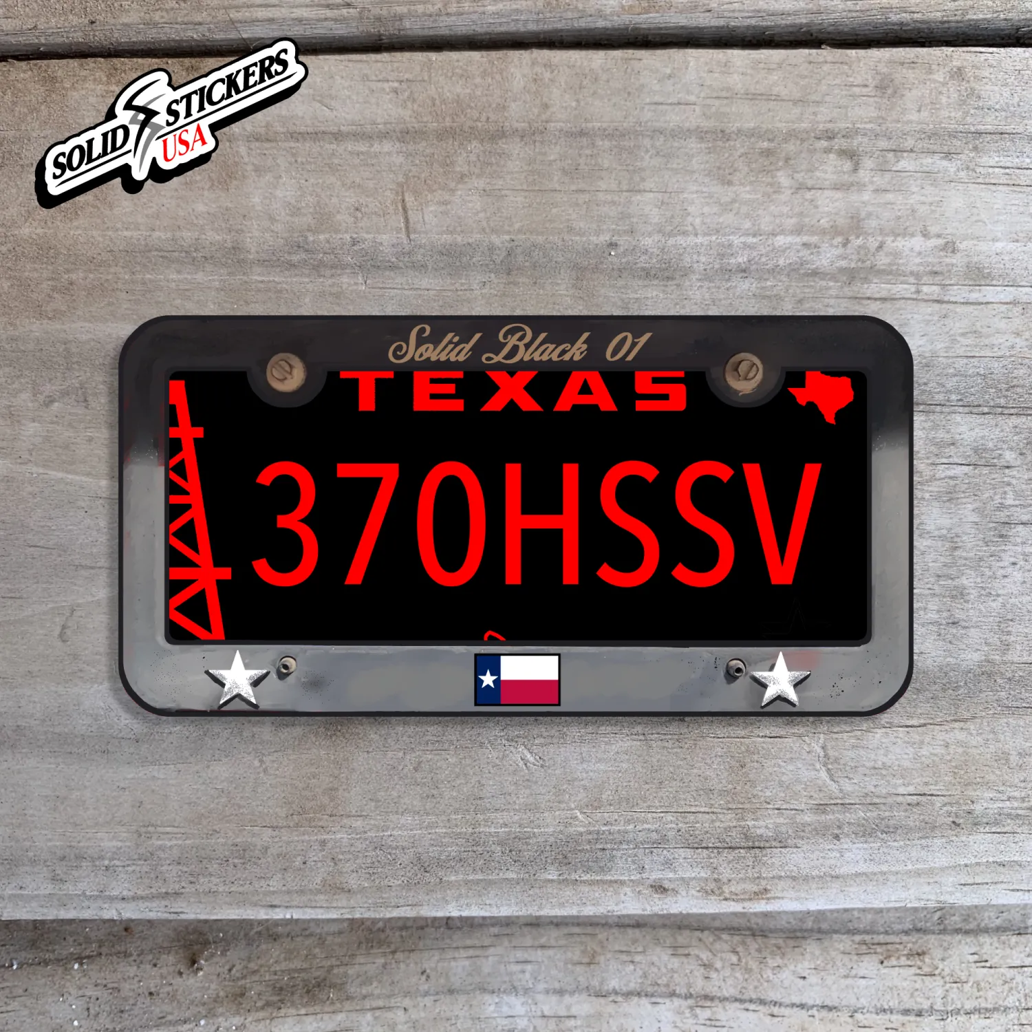 Texas License Plate 370HSSV Vinyl Sticker
