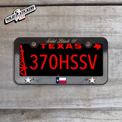 Texas License Plate 370HSSV Vinyl Sticker