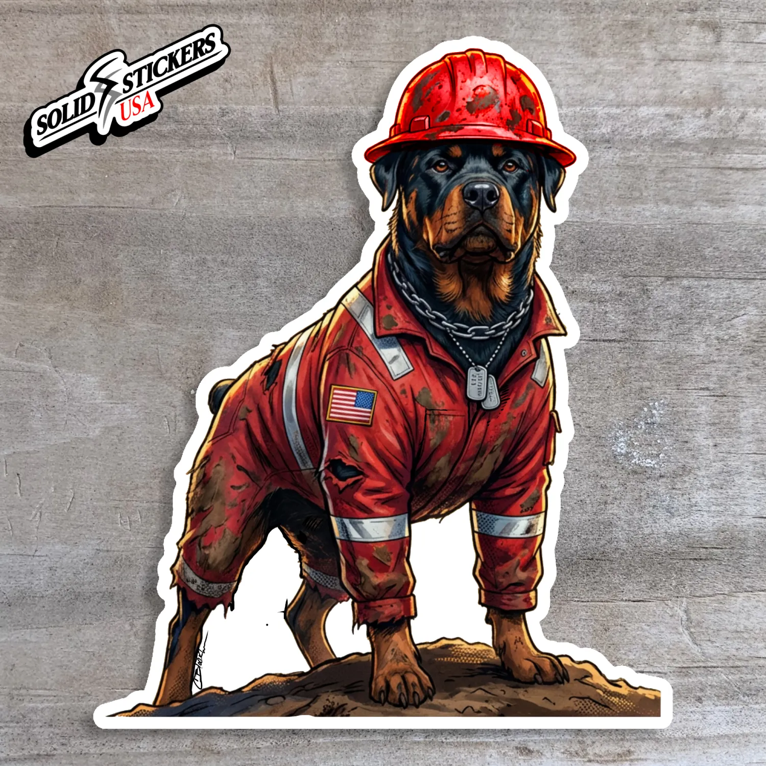Oilfield Rottweiler Stance Vinyl Sticker
