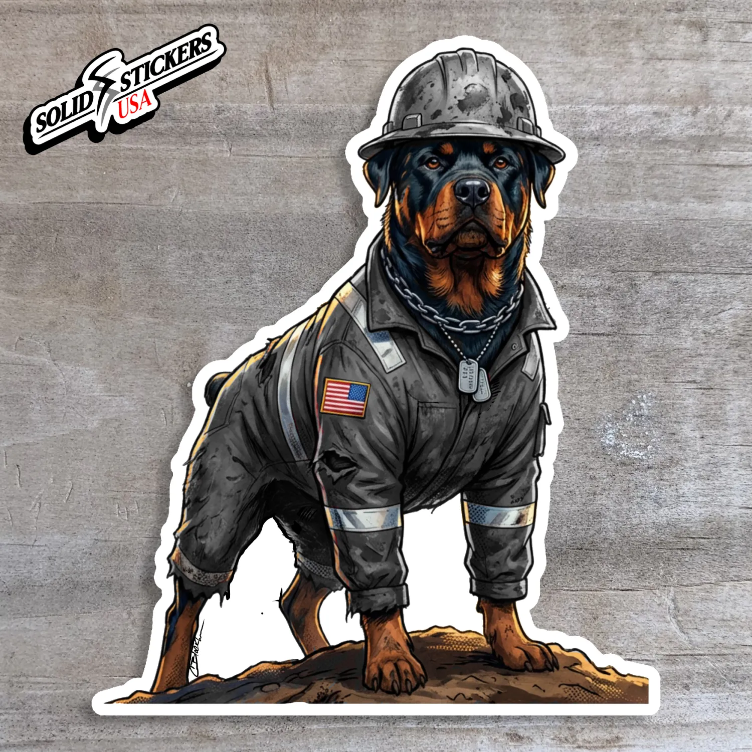Oilfield Rottweiler Stance Vinyl Sticker