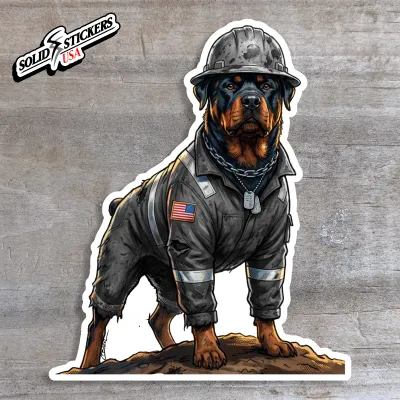 Oilfield Rottweiler Stance Vinyl Sticker