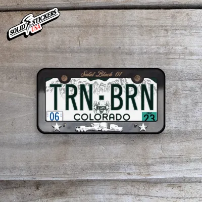 Colorado License Plate TRN BRN Oilfield Vinyl Sticker