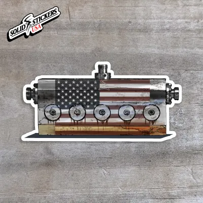 American Flag Frac Fluid End Oilfield Vinyl Sticker
