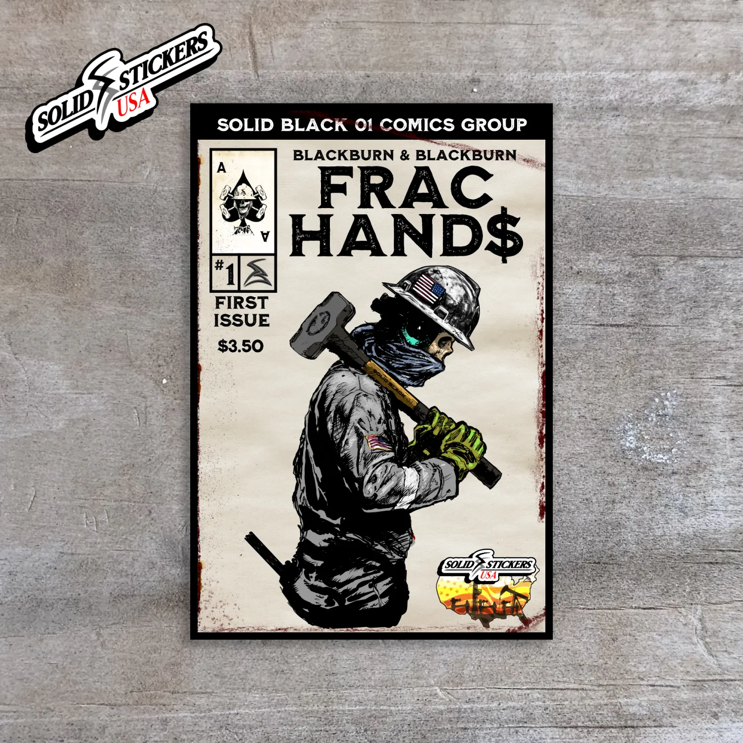 Frac Hand$ No. 1 Personalized Comic Cover Oilfield Vinyl Sticker