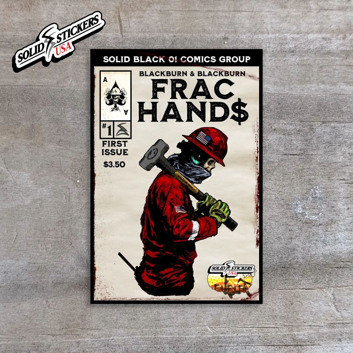 Frac Hand$ No. 1 Personalized Comic Cover Oilfield Vinyl Sticker