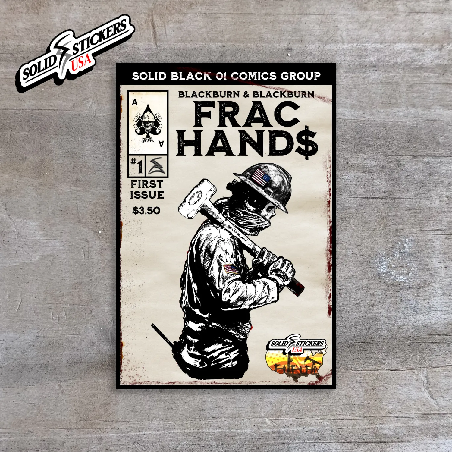 Frac Hand$ No. 1 Personalized Comic Cover Oilfield Vinyl Sticker