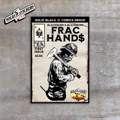 Frac Hand$ No. 1 Personalized Comic Cover Oilfield Vinyl Sticker