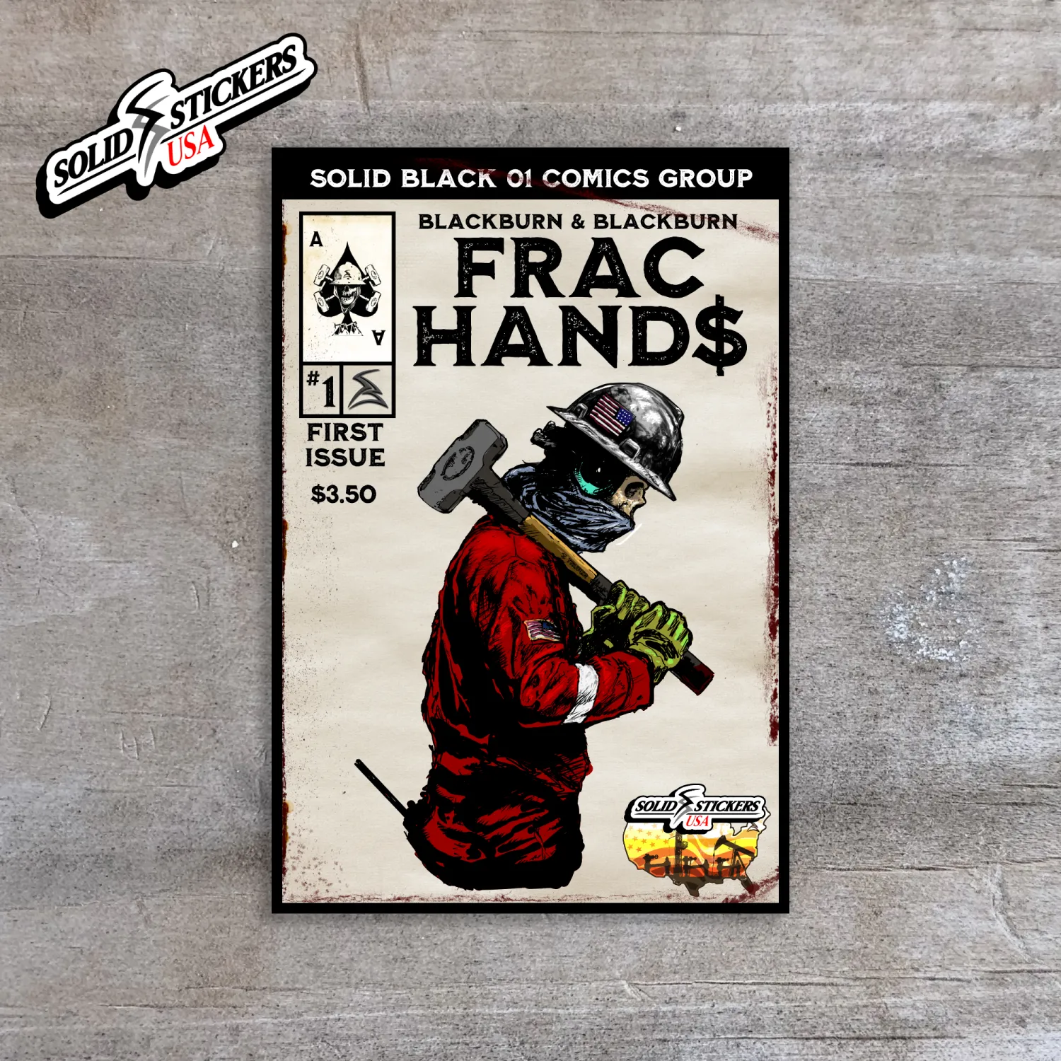 Frac Hand$ No. 1 Personalized Comic Cover Oilfield Vinyl Sticker