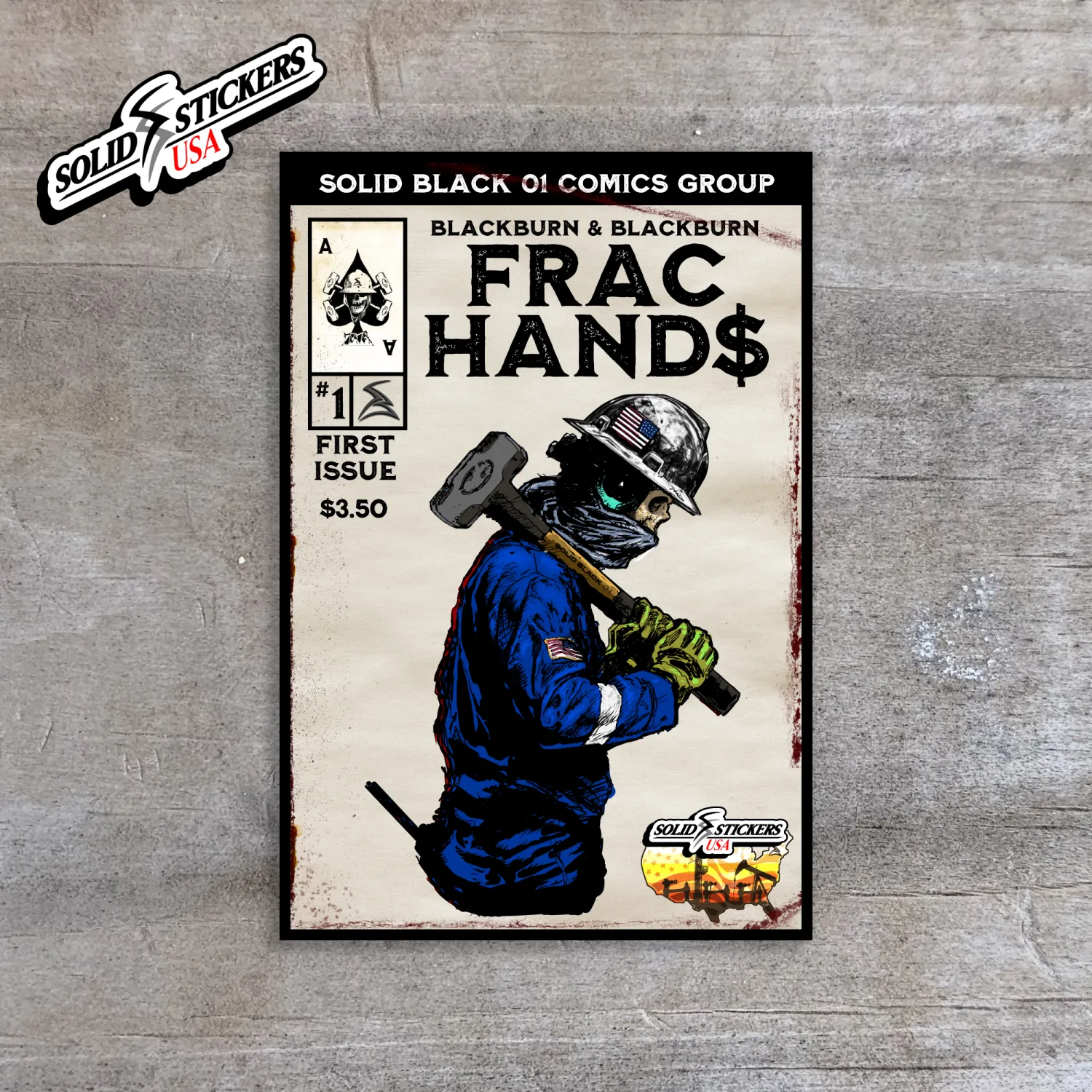 Frac Hand$ No. 1 Personalized Comic Cover Oilfield Vinyl Sticker