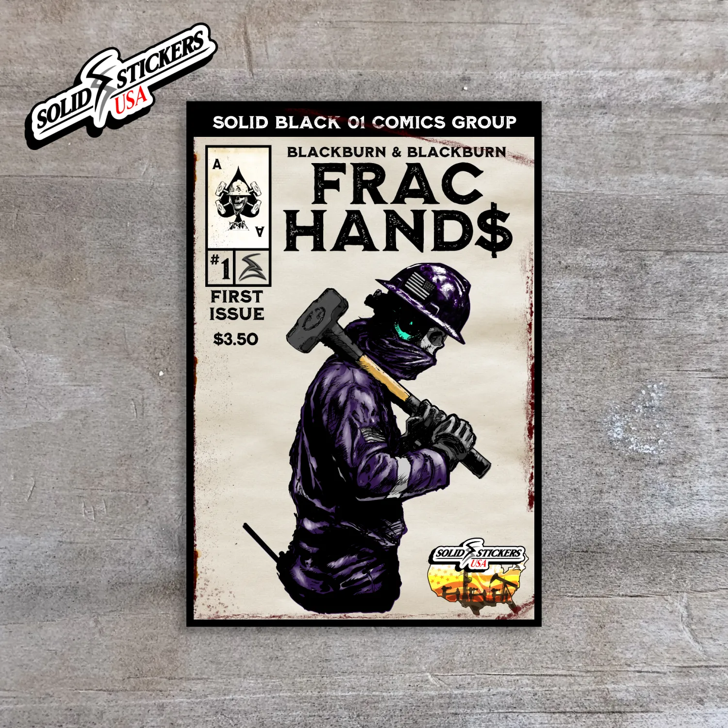Frac Hand$ No. 1 Personalized Comic Cover Oilfield Vinyl Sticker