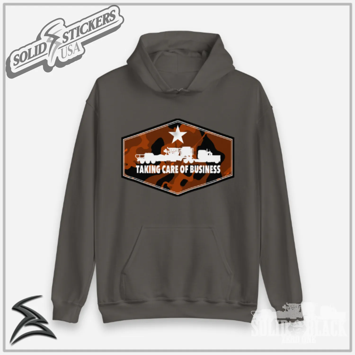 Taking Care of Business-Camo Frac Pump Oilfield Hoodie