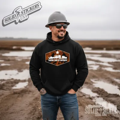 Taking Care of Business-Camo Frac Pump Oilfield Hoodie