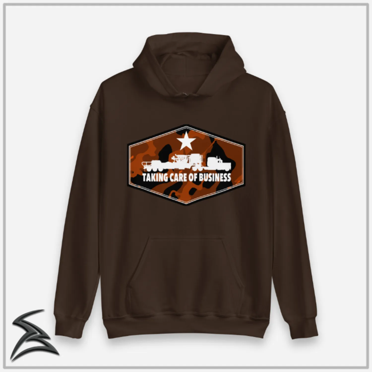 Taking Care of Business-Camo Frac Pump Oilfield Hoodie