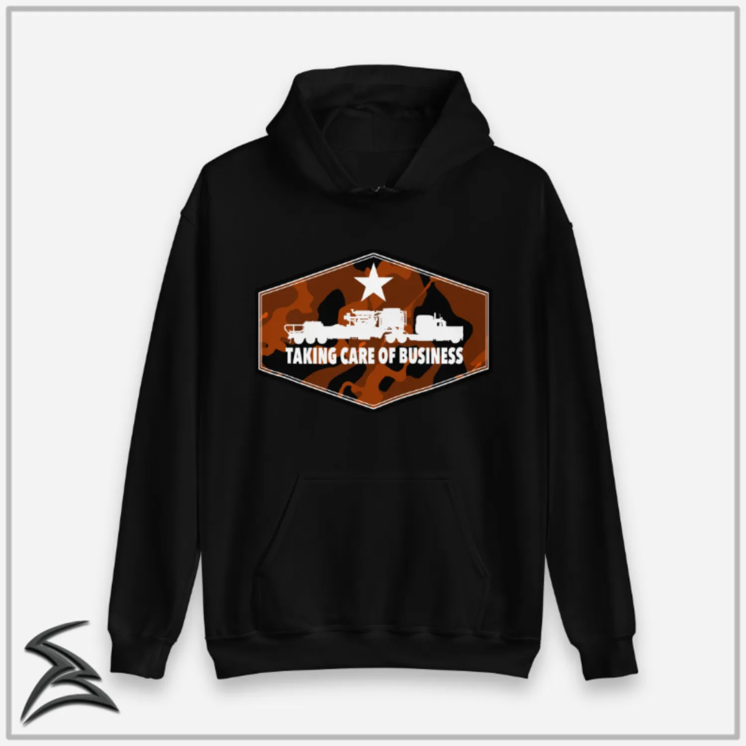 Taking Care of Business-Camo Frac Pump Oilfield Hoodie
