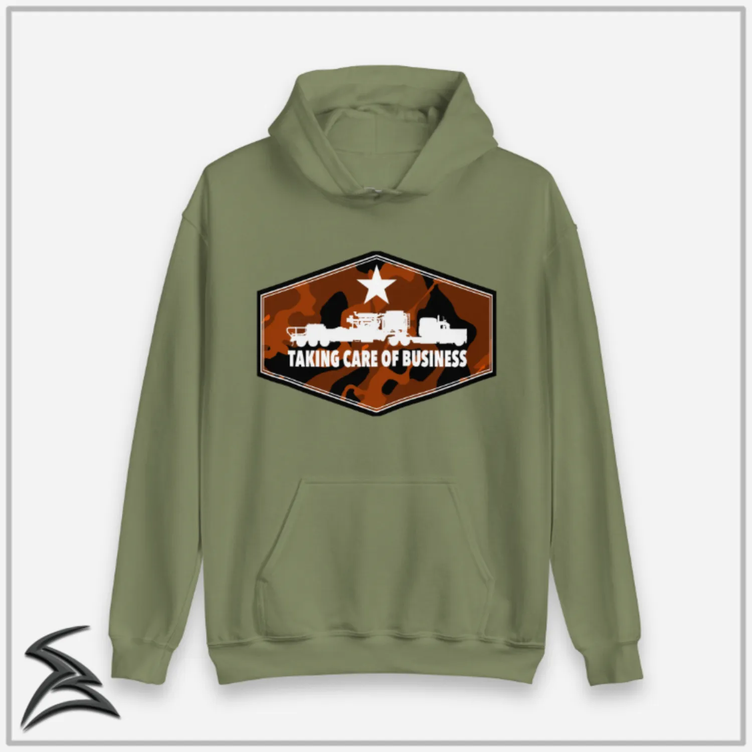 Taking Care of Business-Camo Frac Pump Oilfield Hoodie