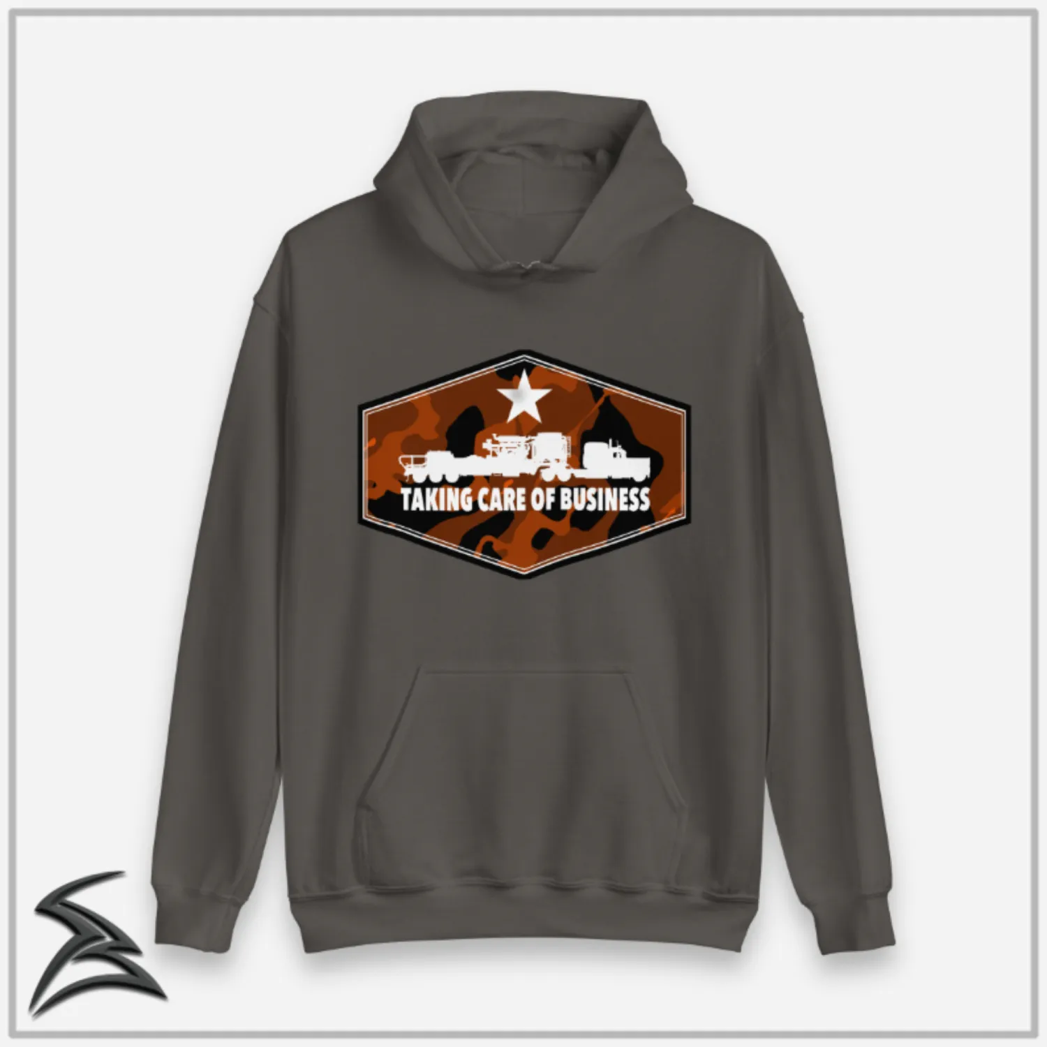 Taking Care of Business-Camo Frac Pump Oilfield Hoodie