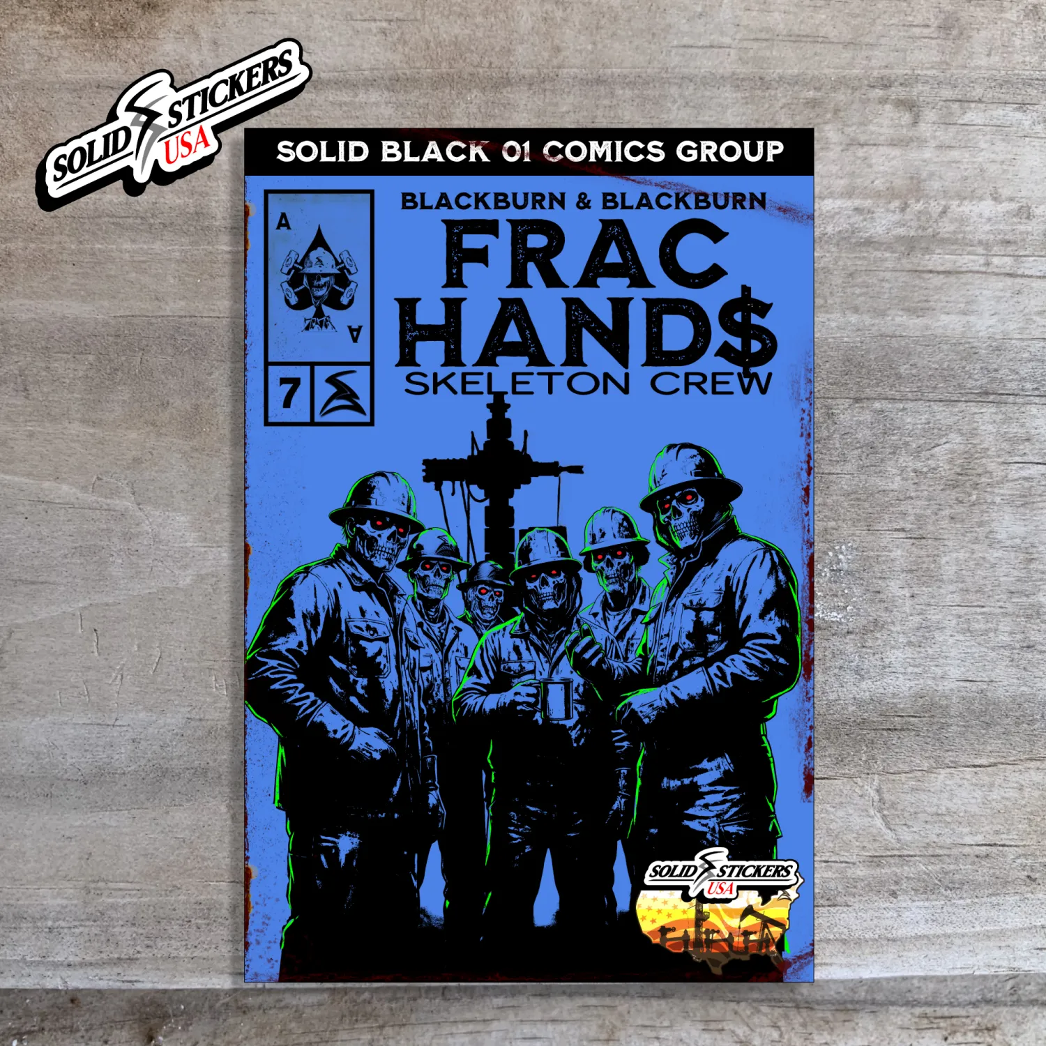 Frac Hand$ No. 7 Personalized Comic Cover Oilfield Vinyl Sticker