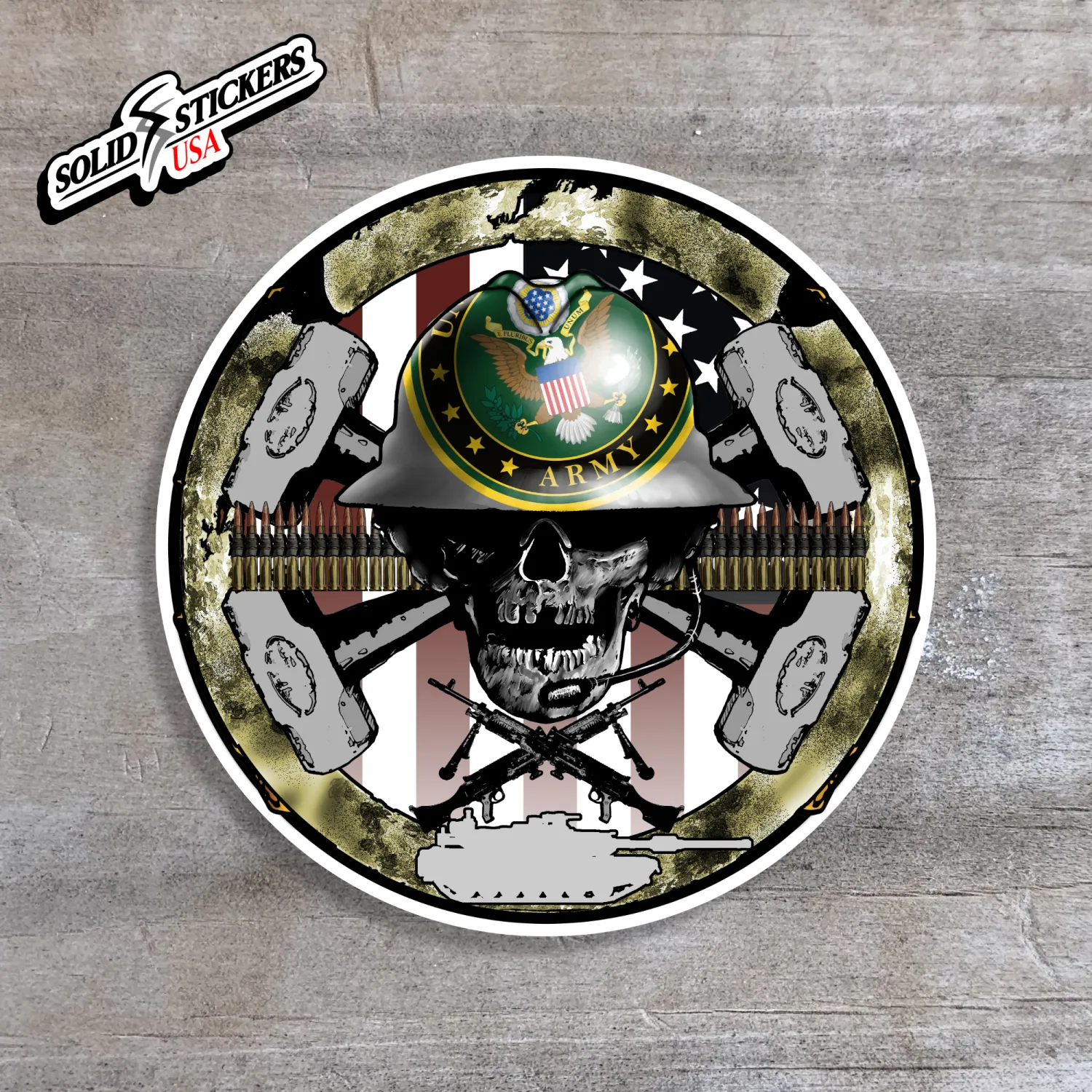 Skull &amp; Hammers US Army Oilfield Vinyl Sticker