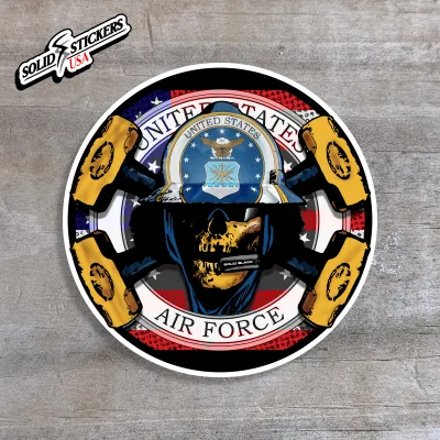 Skull &amp; Hammers US Air Force Oilfield Vinyl Sticker