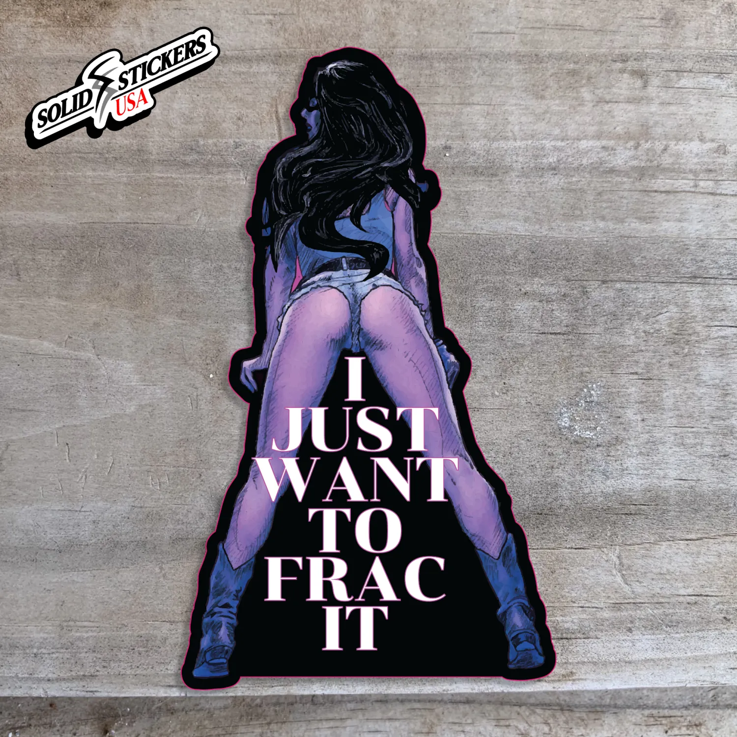 I Just Want To Frac It Pinup Vinyl Sticker